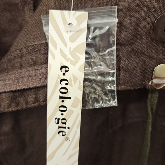 NWT - Linen E•COL•O•GIE Brown Midi Skirt - Size 14 - Picture 7 of 10